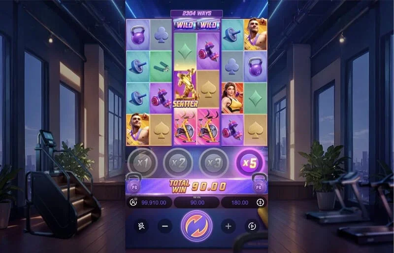 Mighty Mania — 6'ya 4 ızgaralı ana oyun ekranı